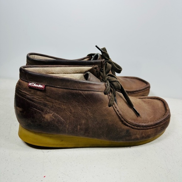 Clarks Men\'s Stinson Brown Distressed Leather High Top Chukka Boots Shoes 11M main image 7